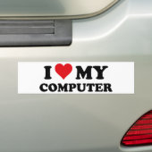 Ik hou van mijn computer bumpersticker (Op auto)