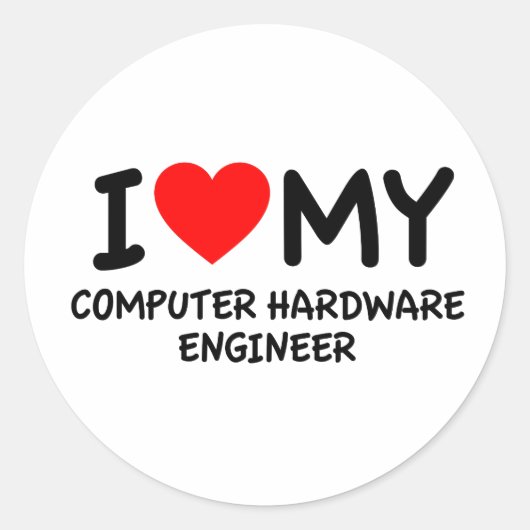 Ik hou van mijn computer hardware engineer ronde sticker (Voorkant)