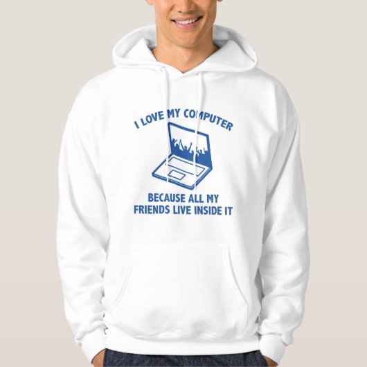 Ik hou van mijn computer hoodie (Voorkant)