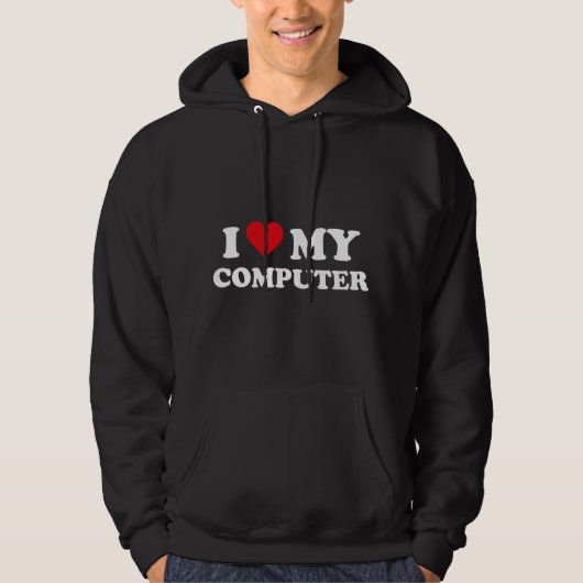 Ik hou van mijn computer hoodie (Voorkant)