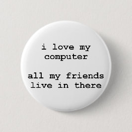 ik hou van mijn computer ronde button 5,7 cm