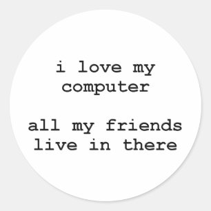 ik hou van mijn computer ronde sticker