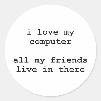 ik hou van mijn computer ronde sticker