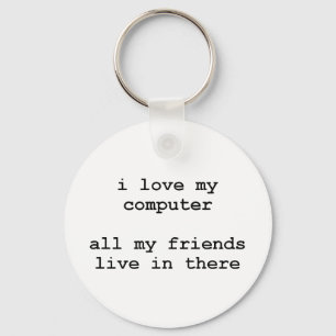 ik hou van mijn computer sleutelhanger