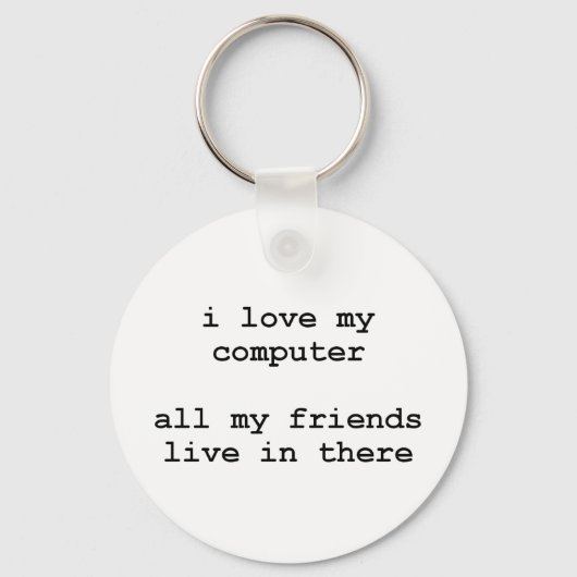 ik hou van mijn computer sleutelhanger (Voorkant)