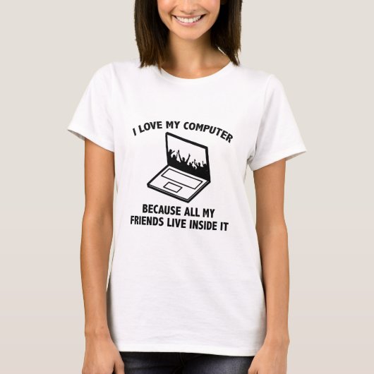 Ik hou van mijn computer t-shirt (Voorkant)