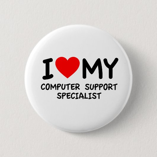 Ik hou van mijn computersupportspecialist ronde button 5,7 cm (Voorkant)