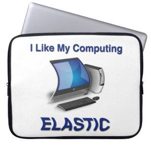 Ik hou van mijn computersysteem elastisch laptop sleeve