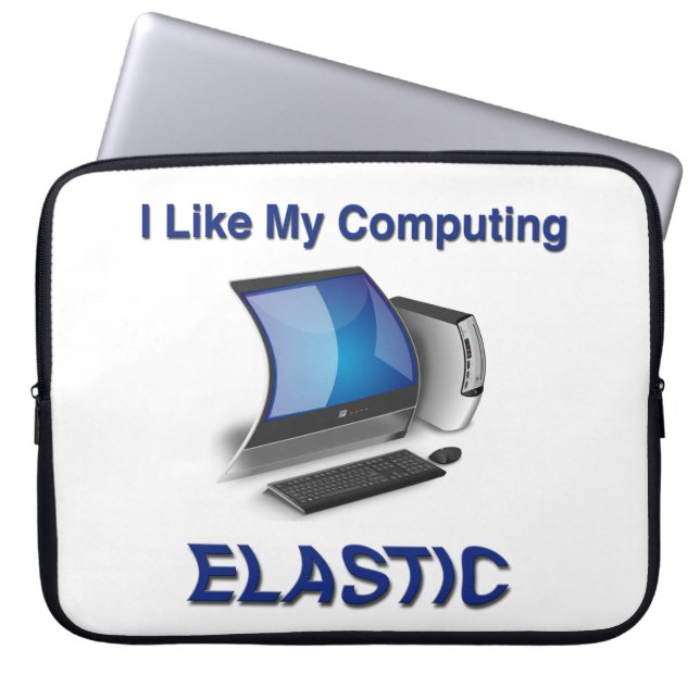 Ik hou van mijn computersysteem elastisch laptop sleeve (Voorkant)
