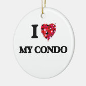 Ik hou van mijn condo keramisch ornament (Links)