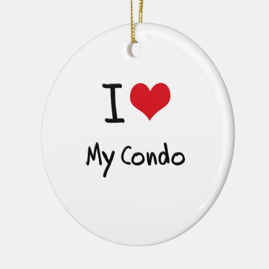 Ik hou van mijn condo keramisch ornament (Links)