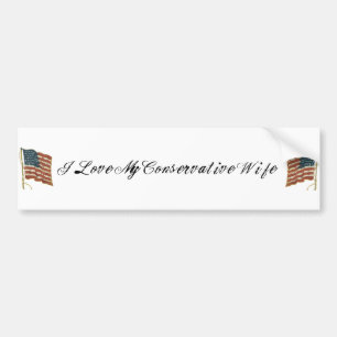 Ik hou van mijn conservatieve vrouw bumpersticker