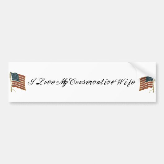 Ik hou van mijn conservatieve vrouw bumpersticker (Voorkant)