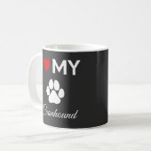 Ik hou van mijn Coonhound hond aangepaste tekst Koffiemok (Voorkant links)