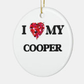 Ik hou van mijn Cooper Keramisch Ornament (Links)