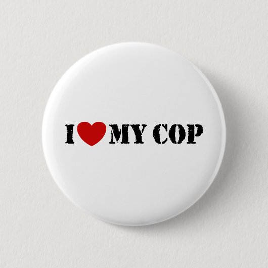 Ik hou van mijn Cop Ronde Button 5,7 Cm (Voorkant)