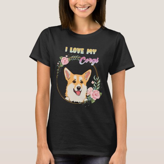 Ik hou van mijn Corgi Active T-shirt (Voorkant)