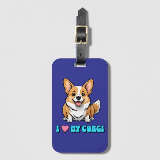 Ik hou van mijn Corgi Bagagelabel (Voorkant (verticaal))