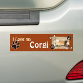 Ik hou van mijn Corgi Bumpersticker (Op auto)