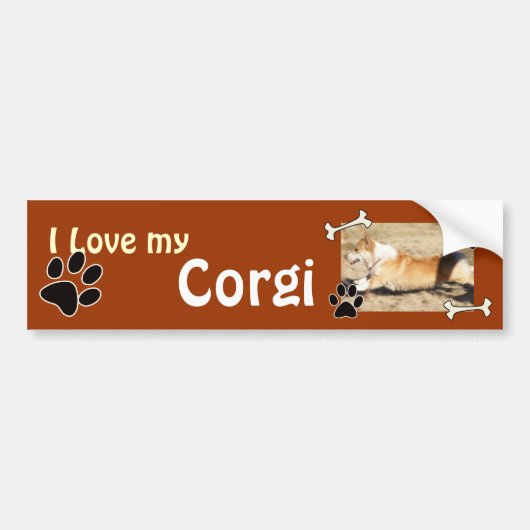 Ik hou van mijn Corgi Bumpersticker (Voorkant)