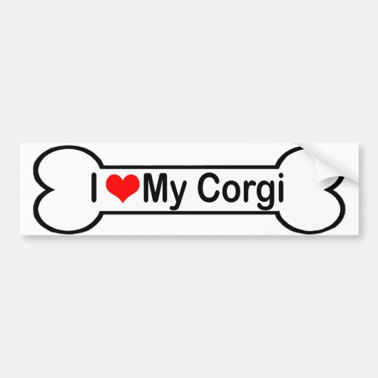 Ik hou van mijn Corgi Bumpersticker (Voorkant)