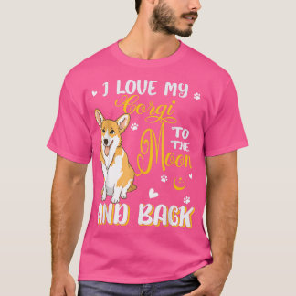 Ik hou van mijn Corgi Cute Hearts Corgi Hondenlief T-shirt