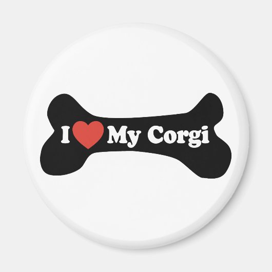Ik hou van mijn Corgi - Dog Bone Magneet (Voorkant)