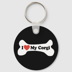 Ik hou van mijn Corgi - Dog Bone Sleutelhanger