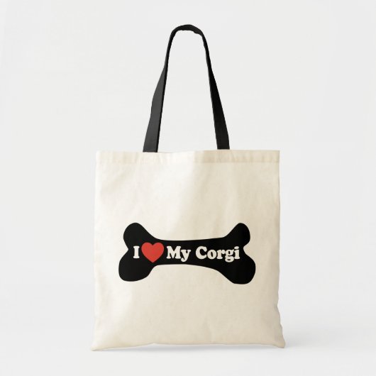 Ik hou van mijn Corgi - Dog Bone Tote Bag (Voorkant)