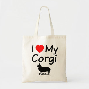 Ik hou van mijn Corgi Dog Tote Bag