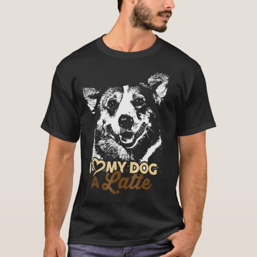 Ik hou van mijn corgi een latte t-shirt (Voorkant)