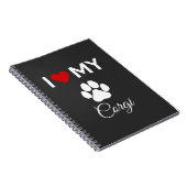 Ik hou van mijn Corgi hond aangepaste tekst Notitieboek (Rechterzijde)