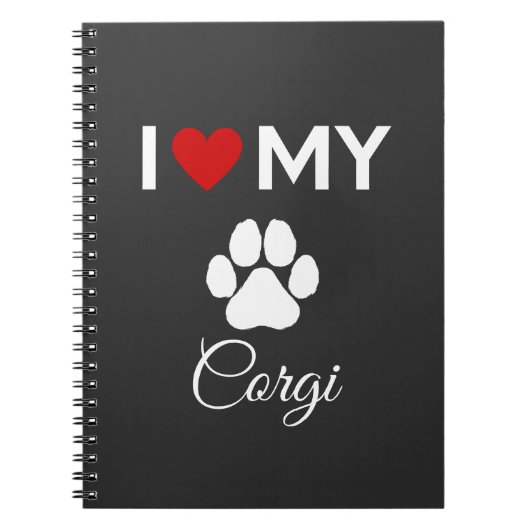 Ik hou van mijn Corgi hond aangepaste tekst Notitieboek (Voorkant)