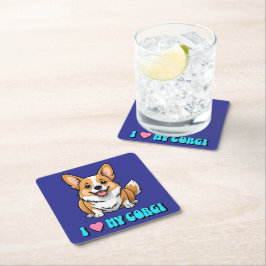 Ik hou van mijn Corgi Kartonnen Onderzetters