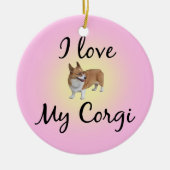 Ik hou van mijn Corgi Keramisch Ornament (Voorkant)