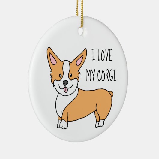 Ik hou van mijn Corgi Kerstmis Keramisch Ornament (Rechts)