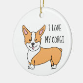 Ik hou van mijn Corgi Kerstmis Keramisch Ornament (Links)