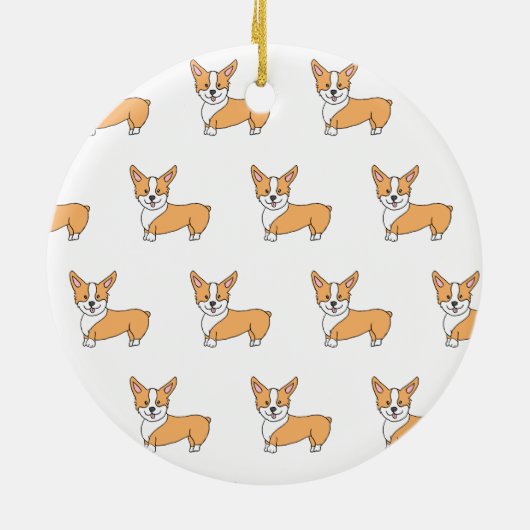 Ik hou van mijn Corgi Kerstmis Keramisch Ornament (Achterkant)