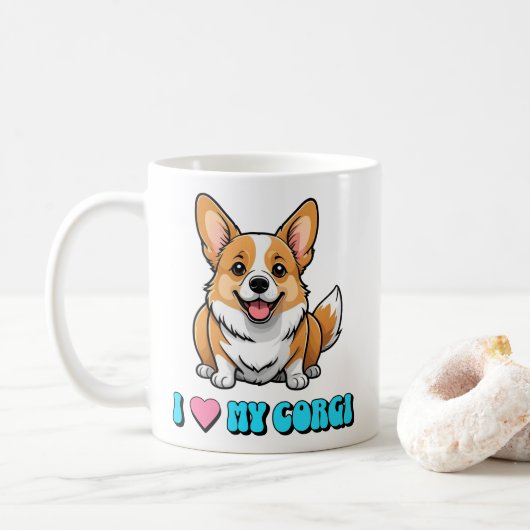 Ik hou van mijn Corgi Koffiemok (Met donut)