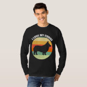 Ik hou van mijn Corgi Retro Sunset T-shirt (Voorkant volledig)