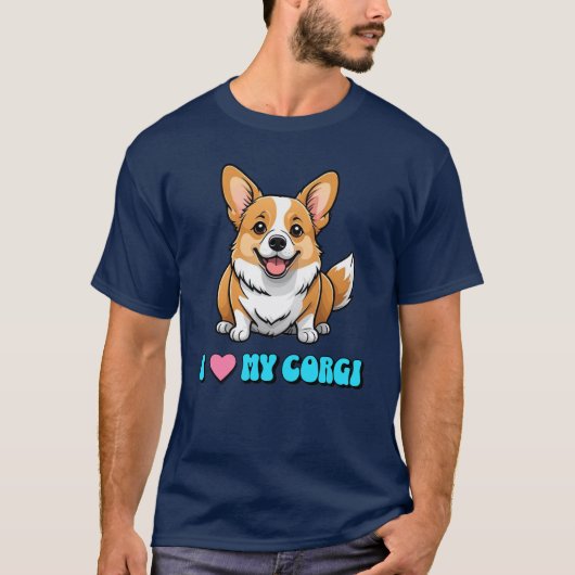 Ik hou van mijn Corgi T-shirt (Voorkant)