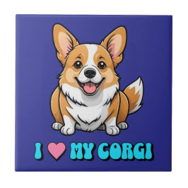 Ik hou van mijn Corgi Tegeltje