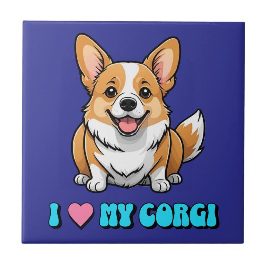 Ik hou van mijn Corgi Tegeltje (Voorkant)
