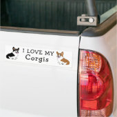 Ik hou van mijn Corgis Bumpersticker (Op Truck)