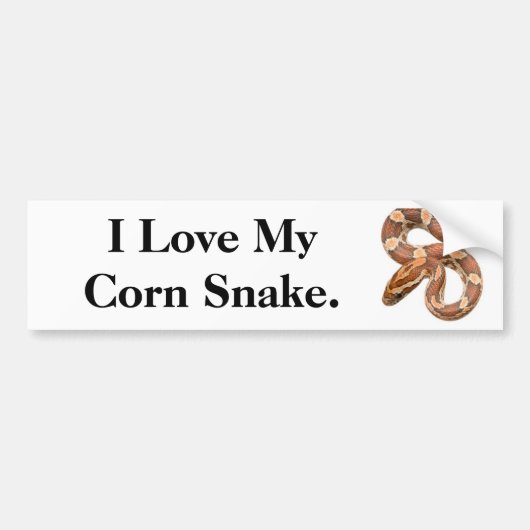 Ik hou van mijn Corn Snake. Bumpersticker (Voorkant)
