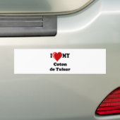 Ik hou van mijn Coton de Tulear Dog Bumpersticker (Op auto)