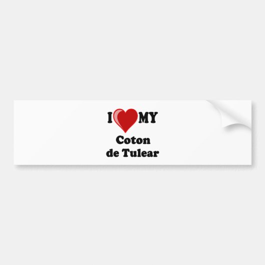 Ik hou van mijn Coton de Tulear Dog Bumpersticker (Voorkant)