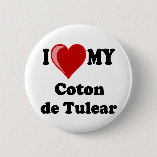 Ik hou van mijn Coton de Tulear Dog Ronde Button 5,7 Cm (Voorkant)