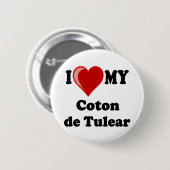 Ik hou van mijn Coton de Tulear Dog Ronde Button 5,7 Cm (Voorkant /achterkant)