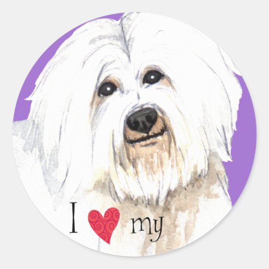 Ik hou van mijn Coton de Tulear Ronde Sticker (Voorkant)